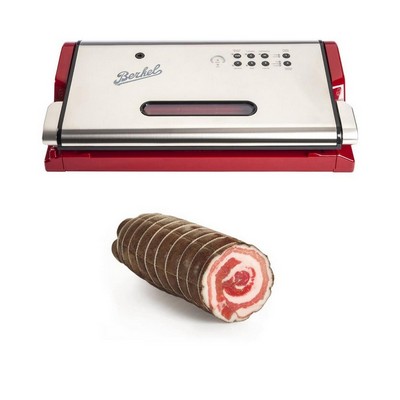 Vacuum machine + Rolled bacon with rind, vacuum-packed slice (3-5Kg)